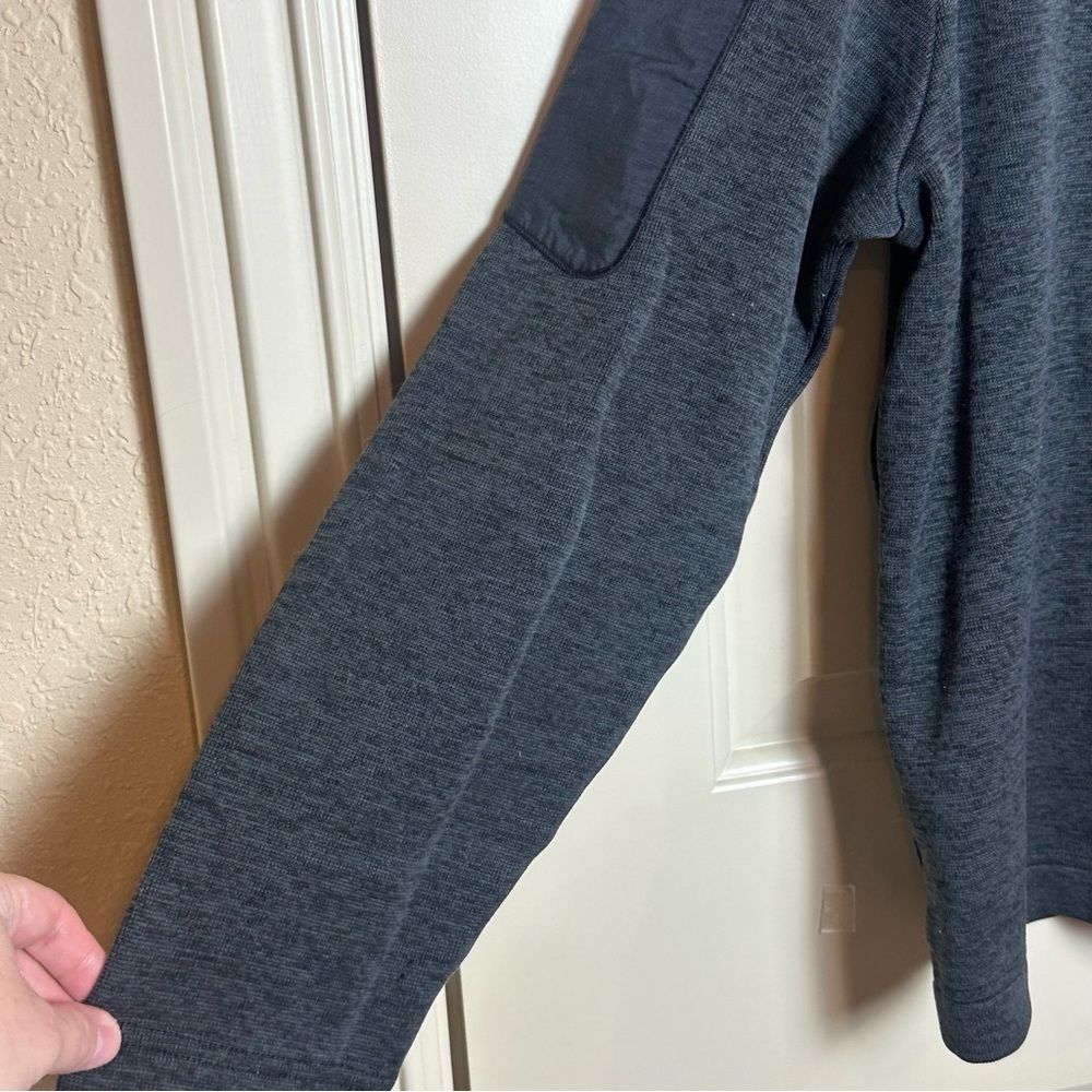 GREG NORMAN Gray Heather Men's M Pullover Sweater 1/4 Button Pocket Golf Fleece - Picture 14 of 16